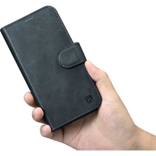 iCarer iCarer Oil Wax Wallet Case 2in1 etui iPhone 14 Plus skórzany pokrowiec z klapką Anti-RFID niebieski (WMI14220723-BU)