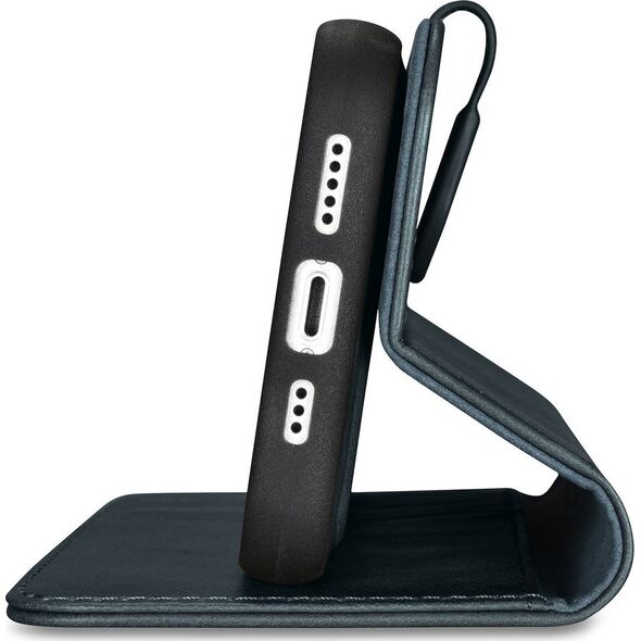 iCarer iCarer Oil Wax Wallet Case 2in1 etui iPhone 14 Plus skórzany pokrowiec z klapką Anti-RFID niebieski (WMI14220723-BU)