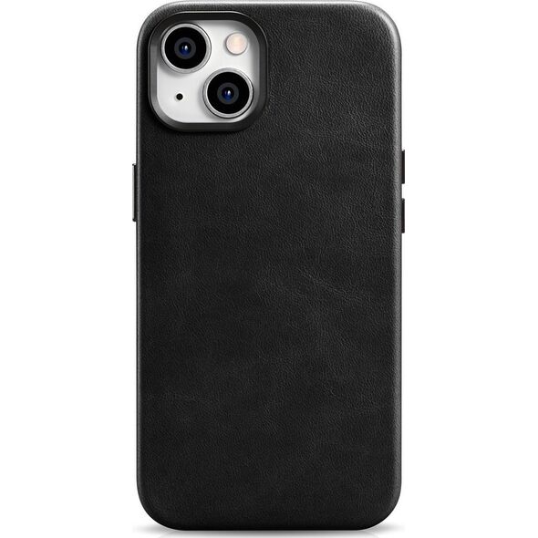 iCarer iCarer Oil Wax Premium Leather Case skórzane etui iPhone 14 magnetyczne z MagSafe czarny (WMI14220701-BK)