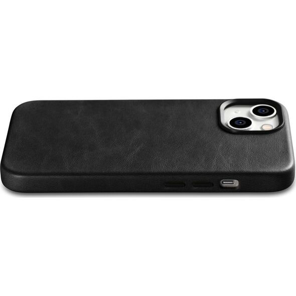 iCarer iCarer Oil Wax Premium Leather Case skórzane etui iPhone 14 magnetyczne z MagSafe czarny (WMI14220701-BK)