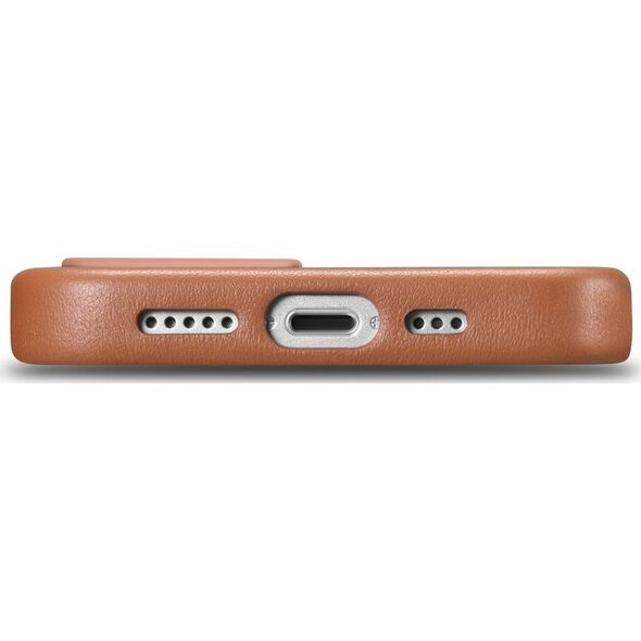 iCarer iCarer Case Leather pokrowiec etui z naturalnej skóry do iPhone 14 brązowy (WMI14220705-BN) (kompatybilne z MagSafe)