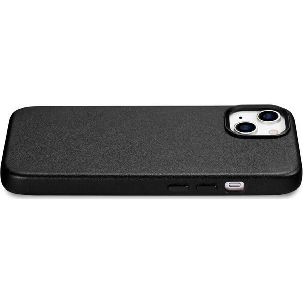 iCarer iCarer Case Leather pokrowiec etui z naturalnej skóry do iPhone 14 czarny (WMI14220705-BK) (kompatybilne z MagSafe)