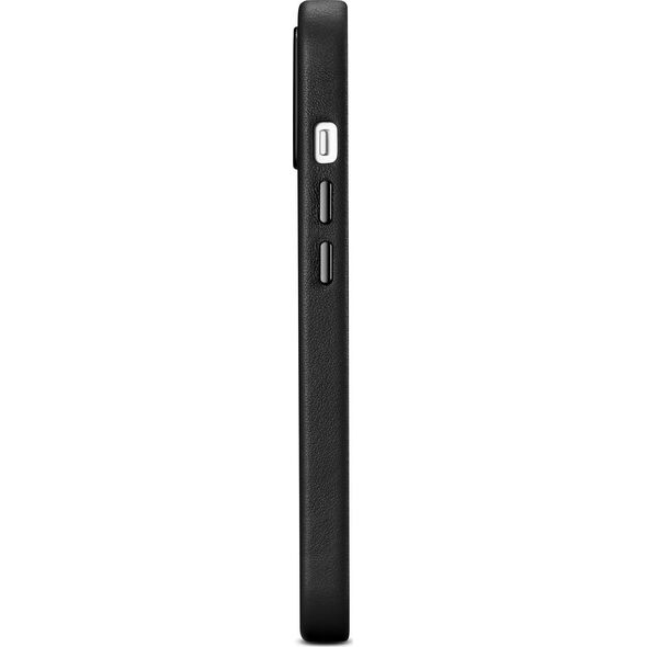 iCarer iCarer Case Leather pokrowiec etui z naturalnej skóry do iPhone 14 czarny (WMI14220705-BK) (kompatybilne z MagSafe)