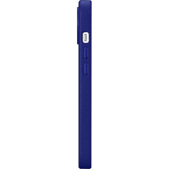 iCarer iCarer Litchi Premium Leather Case skórzane etui iPhone 14 magnetyczne z MagSafe ciemnoniebieski (WMI14220709-DB)