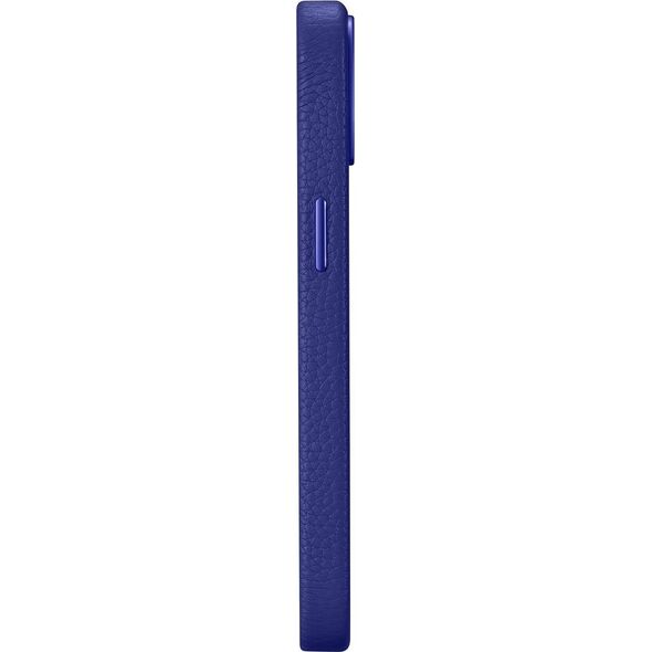 iCarer iCarer Litchi Premium Leather Case skórzane etui iPhone 14 magnetyczne z MagSafe ciemnoniebieski (WMI14220709-DB)
