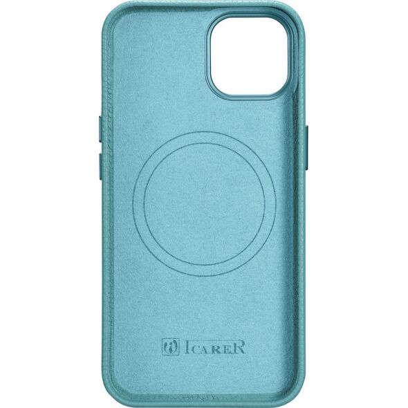 iCarer iCarer Litchi Premium Leather Case skórzane etui iPhone 14 magnetyczne z MagSafe zielony (WMI14220709-GN)