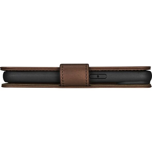 iCarer iCarer Oil Wax Wallet Case 2in1 etui iPhone 14 Pro skórzany pokrowiec z klapką Anti-RFID brązowy (WMI14220722-BN)
