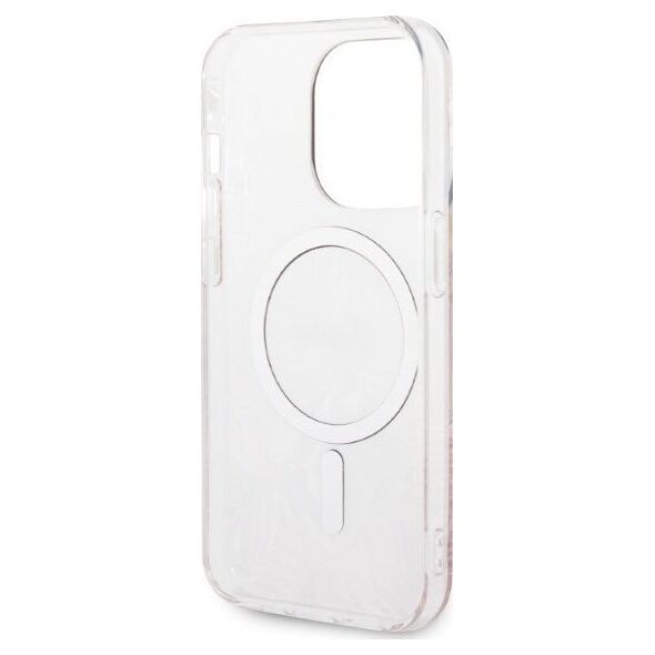 Guess Zestaw Guess GUBPP14LHJEACSP Case+ Charger iPhone 14 Pro 6,1" różowy/pink hard case Jungle MagSafe NoSize
