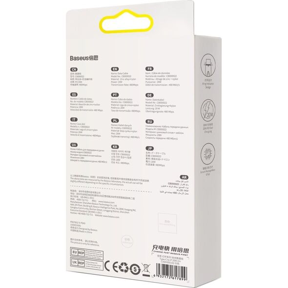 Kabel USB Baseus USB-C - Lightning 1 m Czarny (CADH000002)