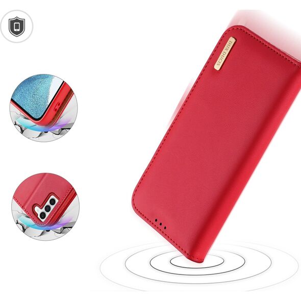 Dux Ducis Dux Ducis Hivo etui Samsung Galaxy S23+ pokrowiec z klapką portfel podstawka blokada RFID czerwone