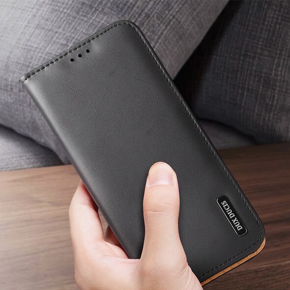 Dux Ducis Dux Ducis Hivo etui Samsung Galaxy S23+ pokrowiec z klapką portfel podstawka blokada RFID brązowe