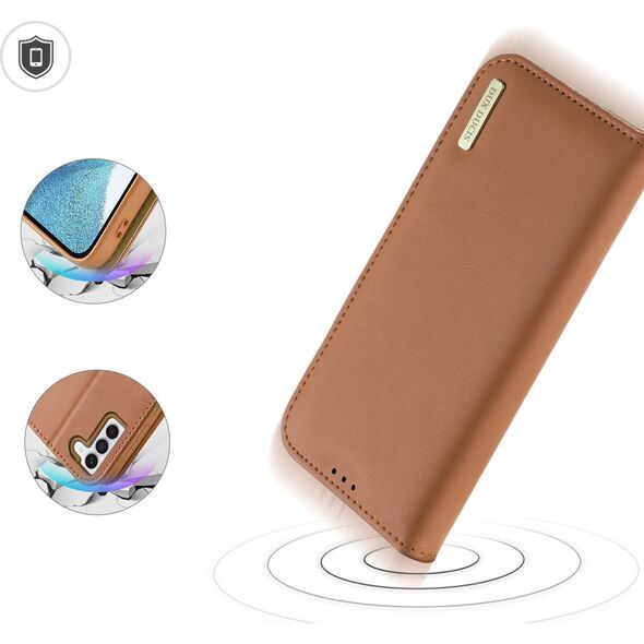 Dux Ducis Dux Ducis Hivo etui Samsung Galaxy S23+ pokrowiec z klapką portfel podstawka blokada RFID brązowe