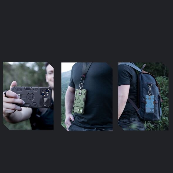 Nillkin Nillkin CamShield Armor Pro Magnetic Case etui iPhone 14 Plus magnetyczny pokrowiec MagSafe z osłoną na aparat niebieskie