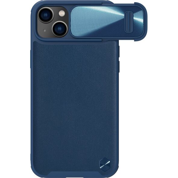 Nillkin Nillkin CamShield Leather S Case etui iPhone 14 Plus pokrowiec z osłoną na aparat niebieskie