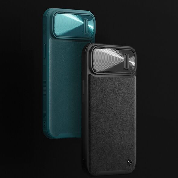 Nillkin Nillkin CamShield Leather S Case etui iPhone 14 pokrowiec z osłoną na aparat zielone