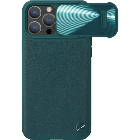 Nillkin Nillkin CamShield Leather S Case etui iPhone 14 Pro Max pokrowiec z osłoną na aparat zielone