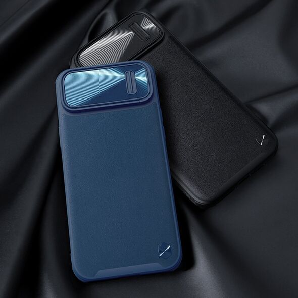 Nillkin Nillkin CamShield Leather S Case etui iPhone 14 Pro Max pokrowiec z osłoną na aparat zielone