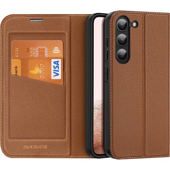 Dux Ducis Dux Ducis Skin X2 etui Samsung Galaxy S23+ pokrowiec z klapką portfel podstawka brązowe