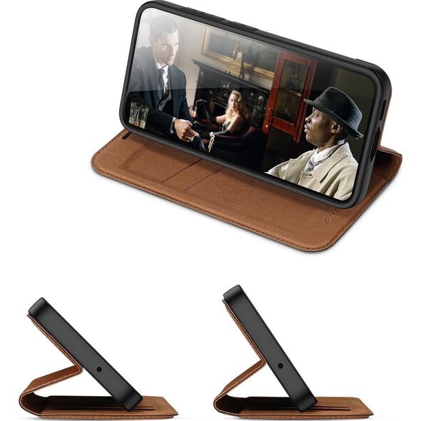 Dux Ducis Dux Ducis Skin X2 etui Samsung Galaxy S23+ pokrowiec z klapką portfel podstawka brązowe