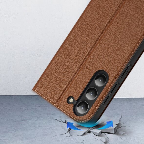 Dux Ducis Dux Ducis Skin X2 etui Samsung Galaxy S23+ pokrowiec z klapką portfel podstawka brązowe