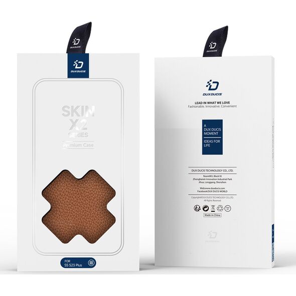 Dux Ducis Dux Ducis Skin X2 etui Samsung Galaxy S23+ pokrowiec z klapką portfel podstawka brązowe