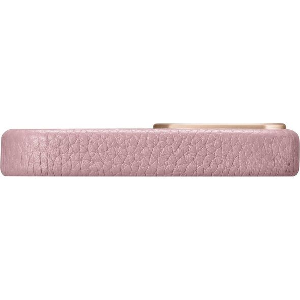 iCarer iCarer Litchi Premium Leather Case skórzane etui iPhone 14 Plus magnetyczne z MagSafe różowy (WMI14220711-PK)