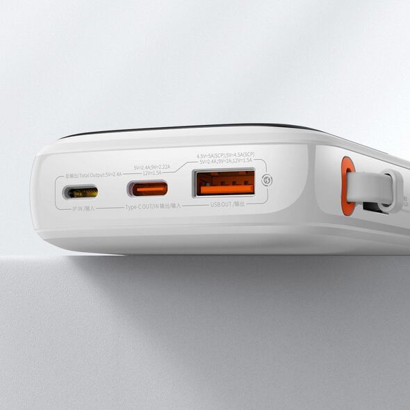 Powerbank Baseus Qpow Digital Display Lightning 10000mAh Biały