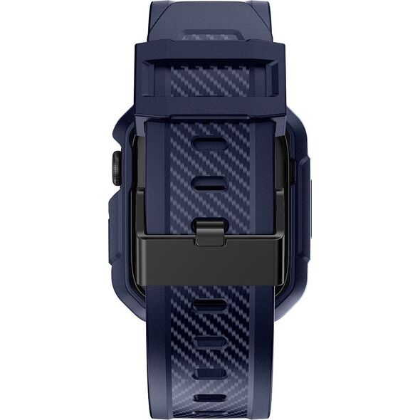Kingxbar Kingxbar CYF106 2w1 pancerne etui Apple Watch SE, 8, 7, 6, 5, 4, 3, 2, 1 (41, 40, 38 mm) z paskiem niebieskie
