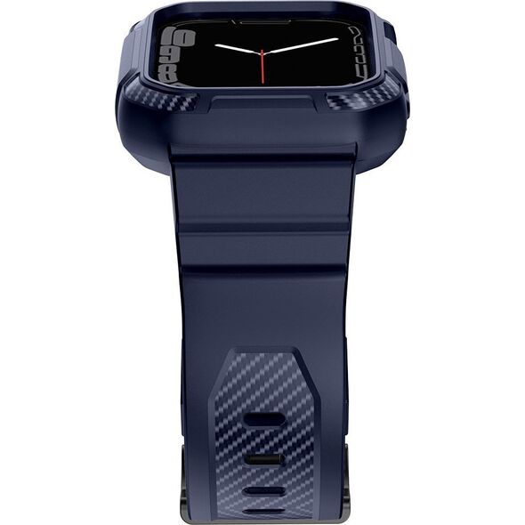 Kingxbar Kingxbar CYF106 2w1 pancerne etui Apple Watch SE, 8, 7, 6, 5, 4, 3, 2, 1 (41, 40, 38 mm) z paskiem niebieskie