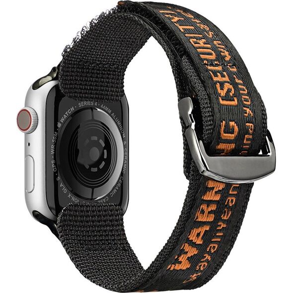 Dux Ducis Dux Ducis Strap (Outdoor  Version) pasek Apple Watch Ultra, SE, 8, 7, 6, 5, 4, 3, 2, 1 (49, 45, 44, 42  mm) nylonowa opaska bransoleta czarno-pomarańczowy