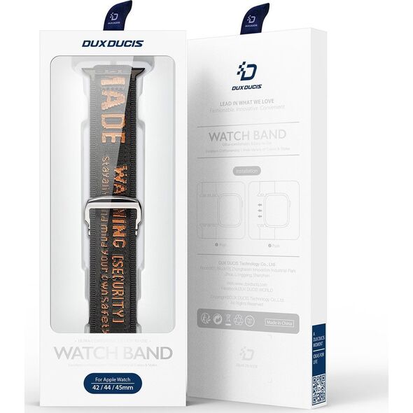 Dux Ducis Dux Ducis Strap (Outdoor  Version) pasek Apple Watch Ultra, SE, 8, 7, 6, 5, 4, 3, 2, 1 (49, 45, 44, 42  mm) nylonowa opaska bransoleta czarno-pomarańczowy