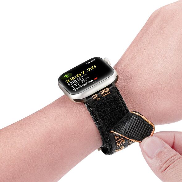 Dux Ducis Dux Ducis Strap (Outdoor  Version) pasek Apple Watch Ultra, SE, 8, 7, 6, 5, 4, 3, 2, 1 (49, 45, 44, 42  mm) nylonowa opaska bransoleta czarno-pomarańczowy