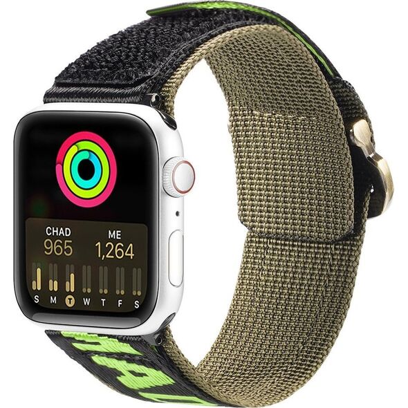 Dux Ducis Dux Ducis Strap (Outdoor  Version) pasek Apple Watch Ultra, SE, 8, 7, 6, 5, 4, 3, 2, 1 (49, 45, 44, 42  mm) nylonowa opaska bransoleta czarno-zielony