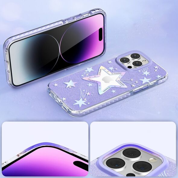 Kingxbar Kingxbar Heart Star Series etui iPhone 14 Plus etui w gwiazdki purple star