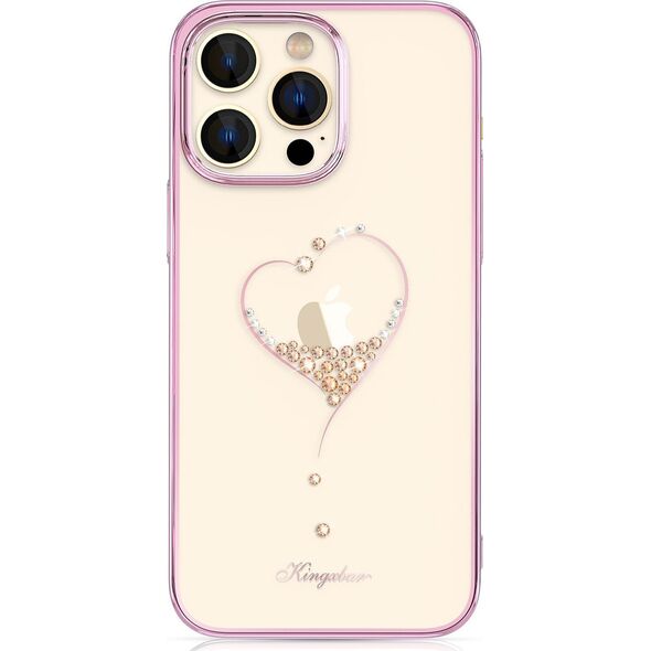 Kingxbar Kingxbar Wish Series etui iPhone 14 Pro ozdobione kryształami różowe