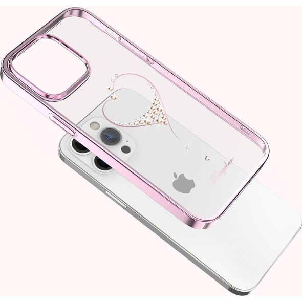 Kingxbar Kingxbar Wish Series etui iPhone 14 Pro ozdobione kryształami różowe