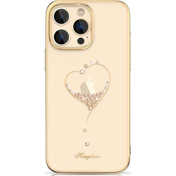 Kingxbar Kingxbar Wish Series etui iPhone 14 Plus ozdobione kryształami złote