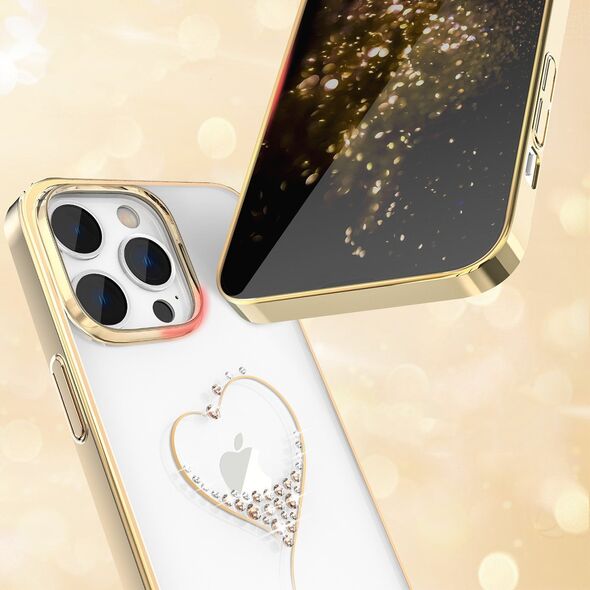 Kingxbar Kingxbar Wish Series etui iPhone 14 Plus ozdobione kryształami złote