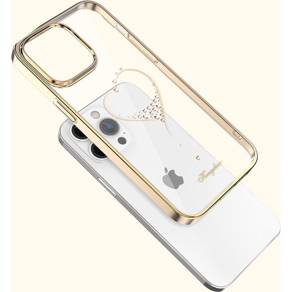 Kingxbar Kingxbar Wish Series etui iPhone 14 Plus ozdobione kryształami złote