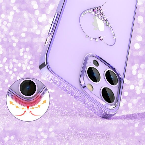 Kingxbar Kingxbar Wish Series etui iPhone 14 Plus ozdobione kryształami fioletowe