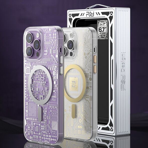 Kingxbar Kingxbar PQY Geek Series magnetyczne etui iPhone 14 Plus MagSafe złote