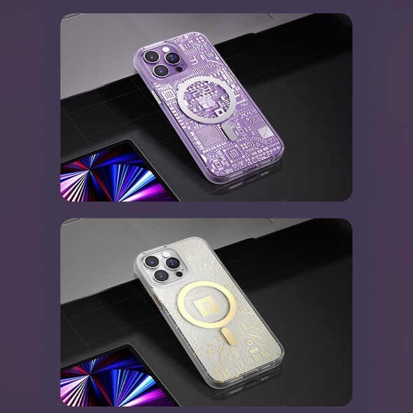Kingxbar Kingxbar PQY Geek Series magnetyczne etui iPhone 14 Pro MagSafe złote