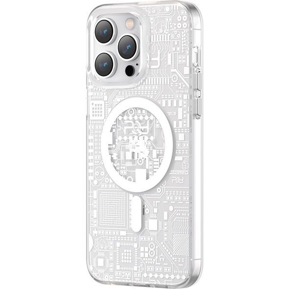 Kingxbar Kingxbar PQY Geek Series magnetyczne etui iPhone 14 Plus MagSafe srebrne