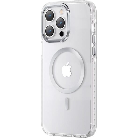 Kingxbar Kingxbar PQY Ice Crystal Series magnetyczne etui iPhone 14 Plus MagSafe srebrne