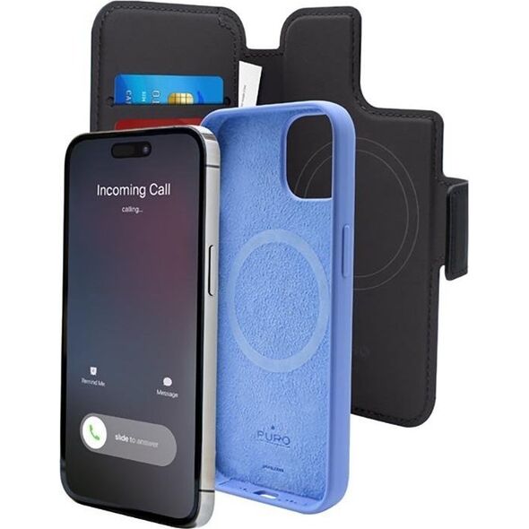 Puro PURO Folio MagSafe Case - Etui iPhone 14 Plus / 12 Pro Max (czarny)