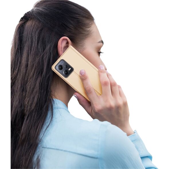 Dux Ducis Dux Ducis Skin Pro etui do Xiaomi Redmi Note 12 Pro+ pokrowiec z klapką portfel na kartę podstawka złote