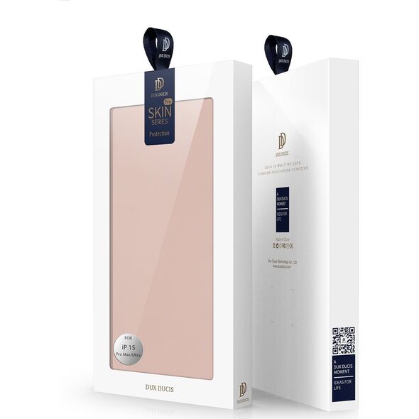 Dux Ducis Etui do iPhone 15 Pro Max pokrowiec z klapką i portfelem Dux Ducis Skin Pro - różowe