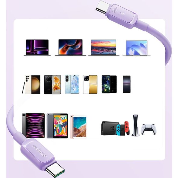 Kabel USB Joyroom USB-C - USB-C 1.2 m Fioletowy (JYR757)