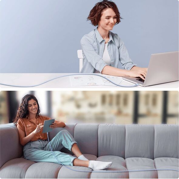 Kabel USB Joyroom USB-C - USB-C 1.2 m Niebieski (JYR758)