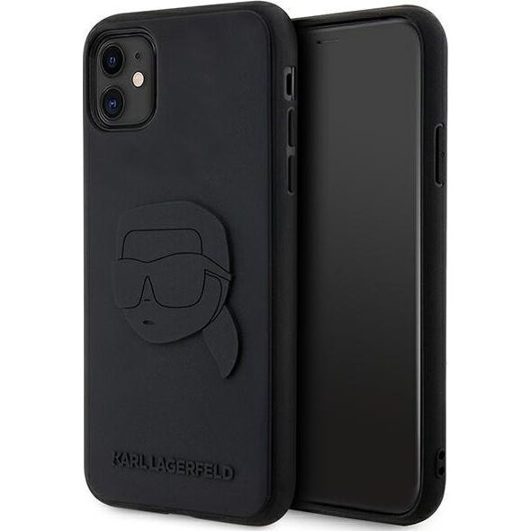 Karl Lagerfeld Etui Karl Lagerfeld KLHCN613DRKNK Apple iPhone 11/XR czarny/black hardcase Rubber Karl Head 3D